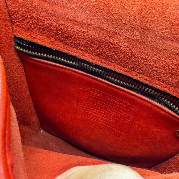 ❤️ Rare Vintage COACH 9136 Red Leather Small Field Bag Turnlock Brass Crossbody - Picture 5 of 12